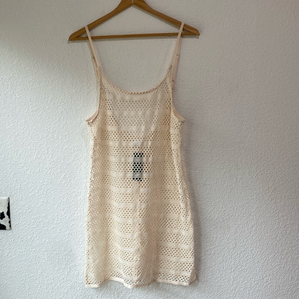 NWT Wild Fable Cream Summer Festival Crochet Swim Cover Sz M (8-10)